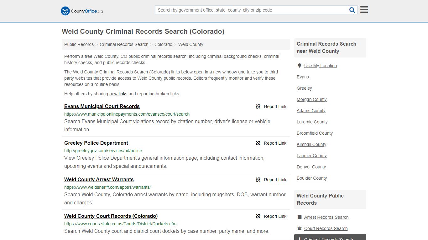 Criminal Records Search - Weld County, CO (Arrests, Jails & Most Wanted ...